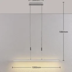 Lindby lámpara colgante LED Sladja, cromo, cristal, regulador táctil