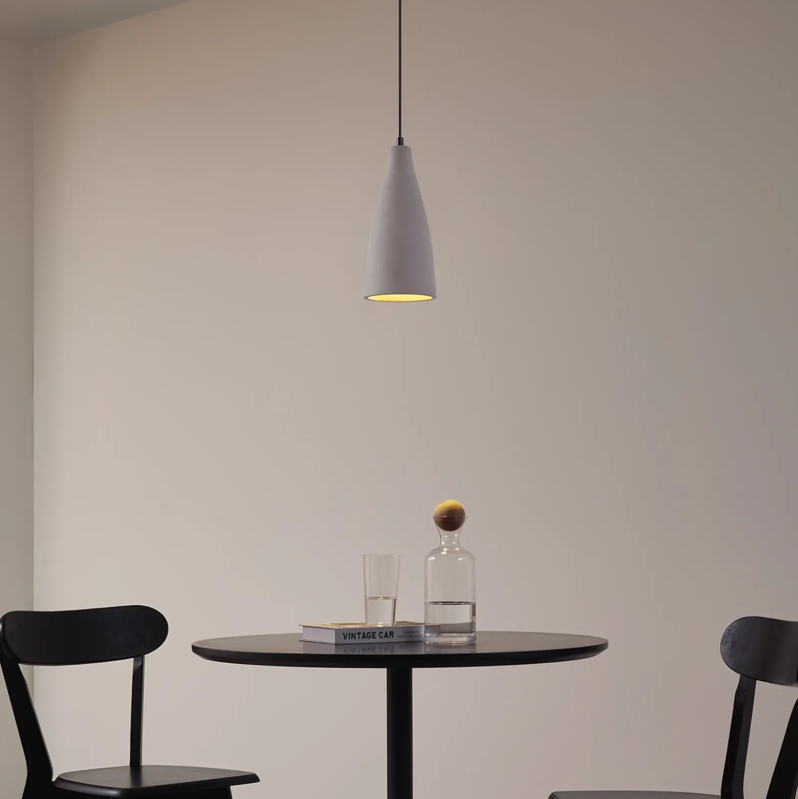 Lindby Lámpara colgante Sanne, gris, hormigón, Ø 15 cm, E27