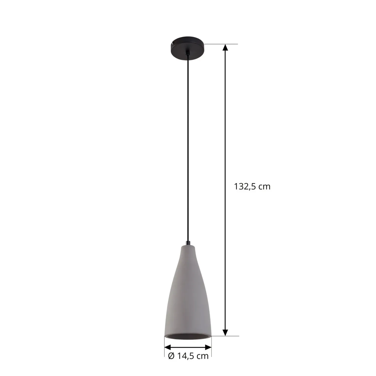 Lindby Lámpara colgante Sanne, gris, hormigón, Ø 15 cm, E27