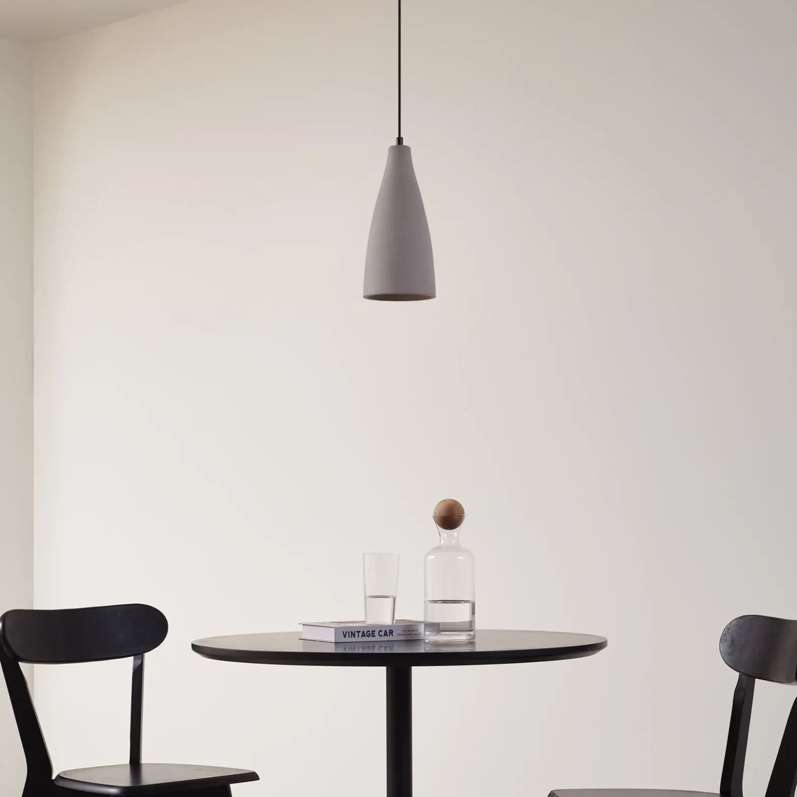 Lindby Lámpara colgante Sanne, gris, hormigón, Ø 15 cm, E27