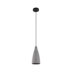 Lindby Lámpara colgante Sanne, gris, hormigón, Ø 15 cm, E27