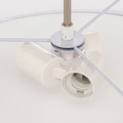 Lindby lámpara colgante Sebatin, Ø 50 cm, blanco, tela, E27