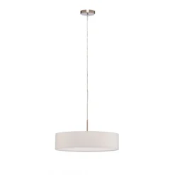 Lindby lámpara colgante Sebatin, Ø 50 cm, blanco, tela, E27