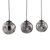 Lindby lámpara colgante Valentina, E14, 3 luces, gris ahumado, cristal