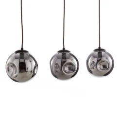 Lindby lámpara colgante Valentina, E14, 3 luces, gris ahumado, cristal