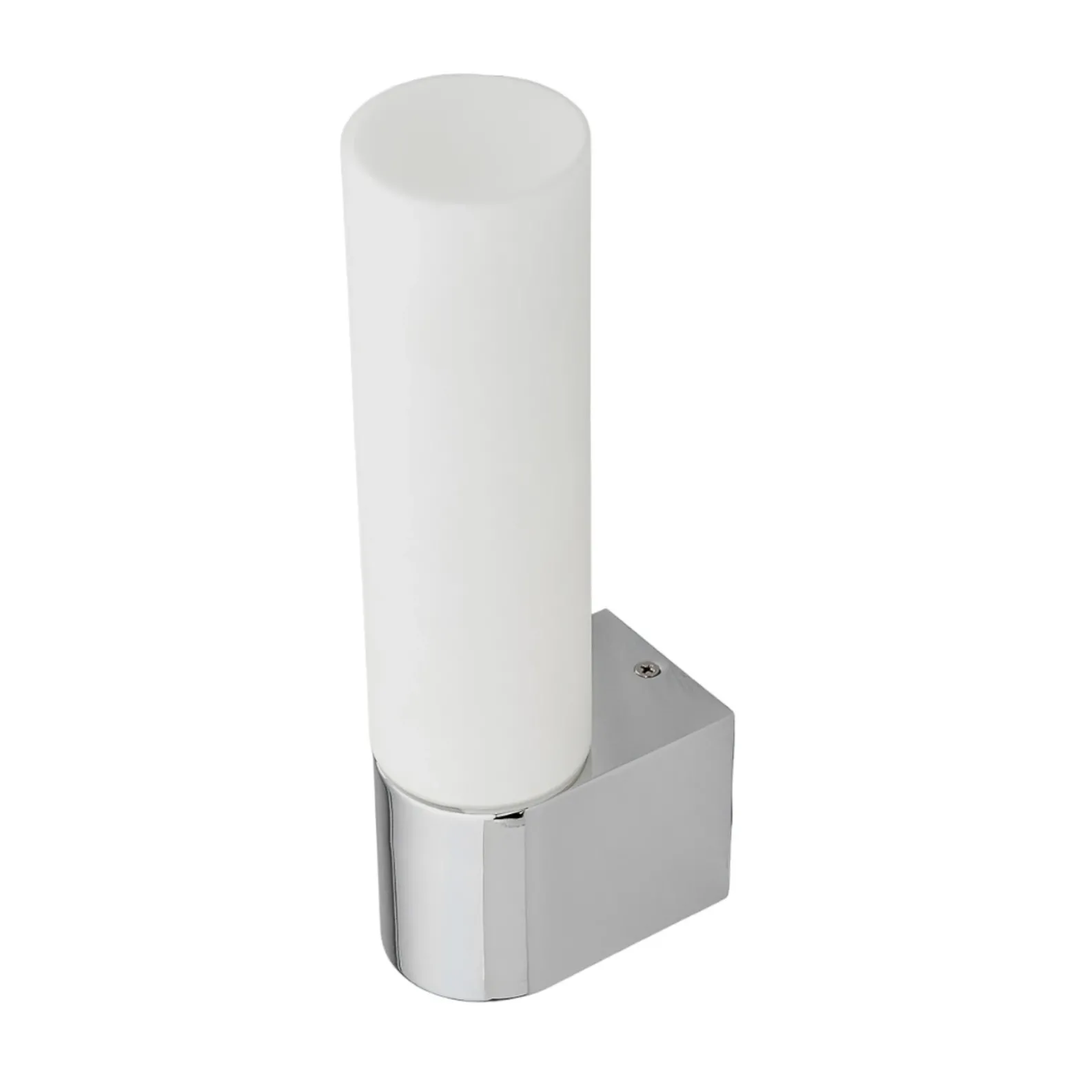 Lindby lámpara de espejo Melike, 27 cm, cromo, IP44, toma de corriente
