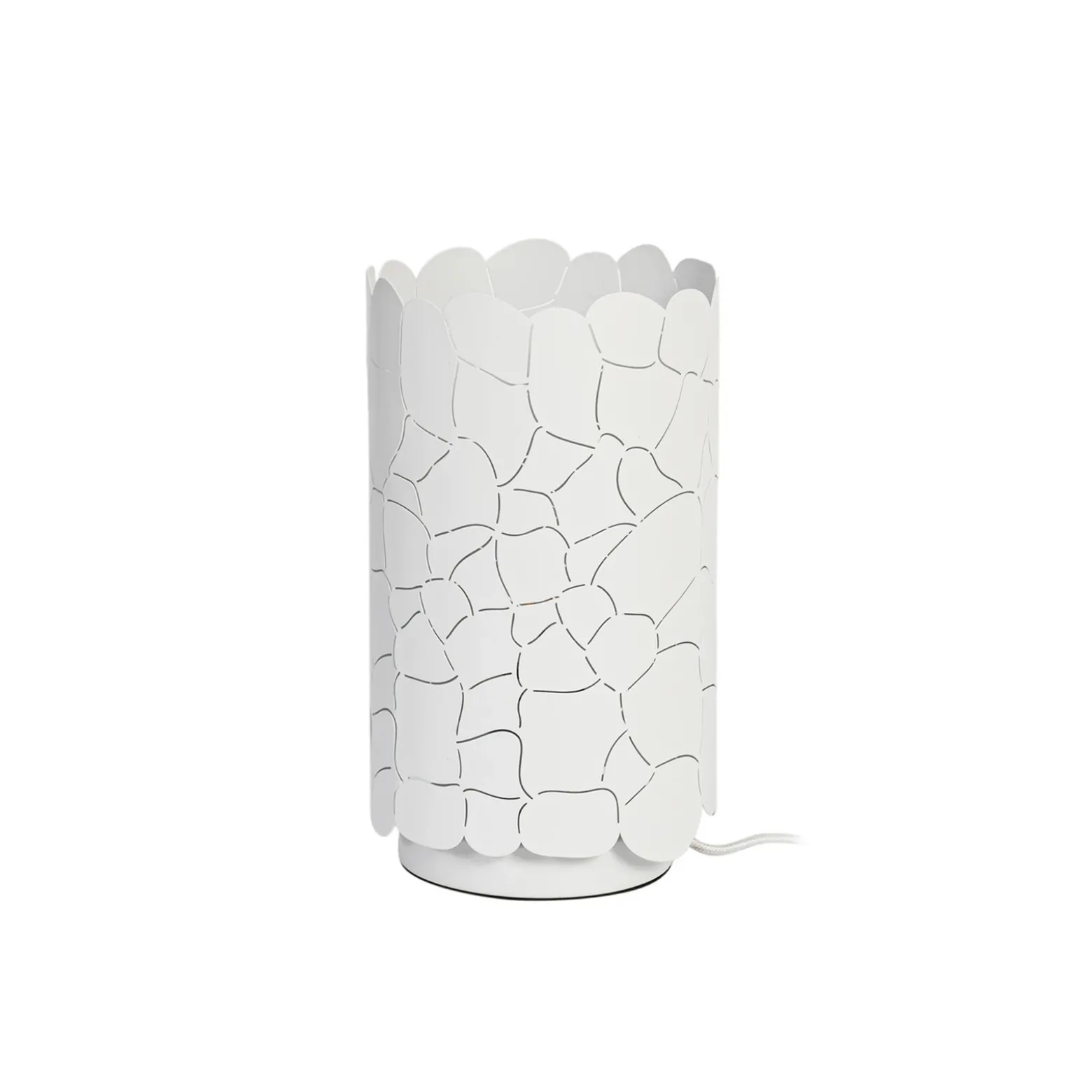 Lindby lámpara de mesa Aralena, blanca, metal, altura 26,5 cm