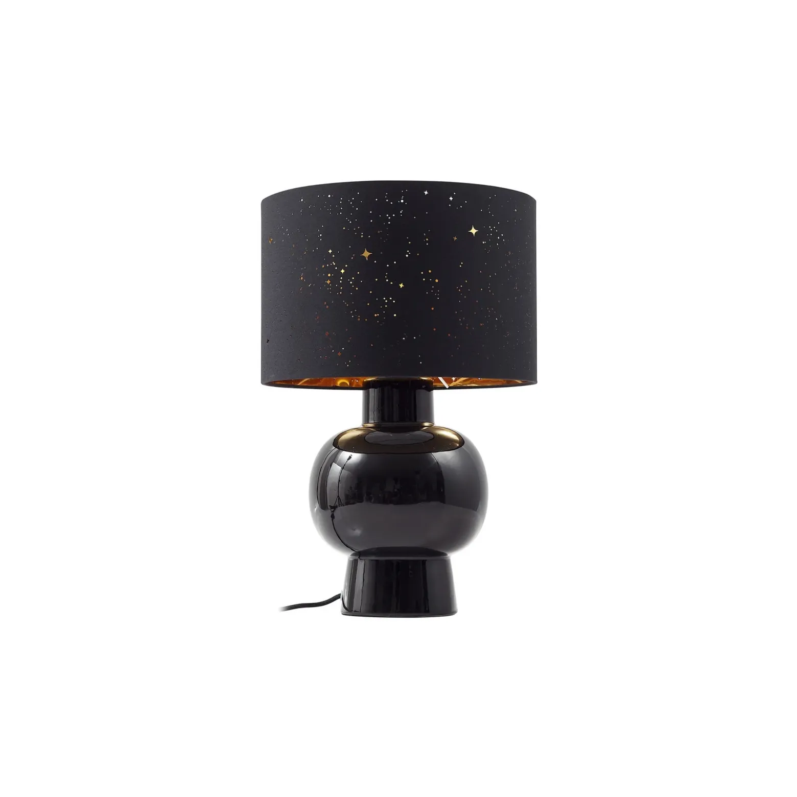 Lindby lámpara de mesa Arved, negro, textil, cerámica, 46 cm
