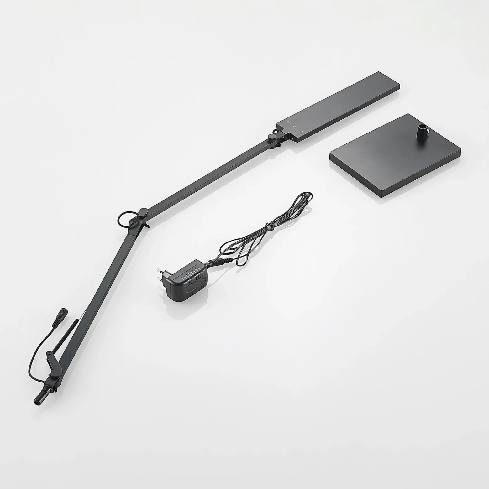 Lindby Lámpara de mesa LED Antisa, negra, CCT, atenuable