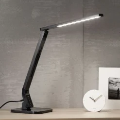 Lindby lámpara de mesa LED Eleni, negra, CCT, atenuable