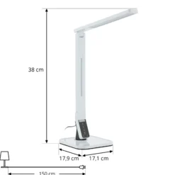 Lindby lámpara de mesa LED Eleni, blanca, CCT, atenuable