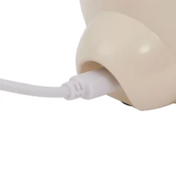 Lindby lámpara de mesa LED Haas, beige, plástico,CCT,altura39cm