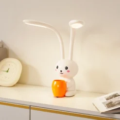 Lindby lámpara de mesa LED Haas, beige, plástico,CCT,altura39cm