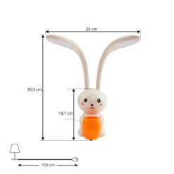 Lindby lámpara de mesa LED Haas, beige, plástico,CCT,altura39cm