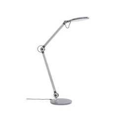 Lindby lámpara de mesa LED Nyxaris, gris, metal, CCT, 50 cm