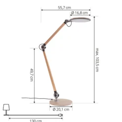 Lindby lámpara de mesa LED Nyxaris, oro, metal, CCT, 50 cm