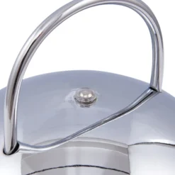 Lindby lámpara de mesa LED recargable Mareli, cromo, metal, Ø 18 cm