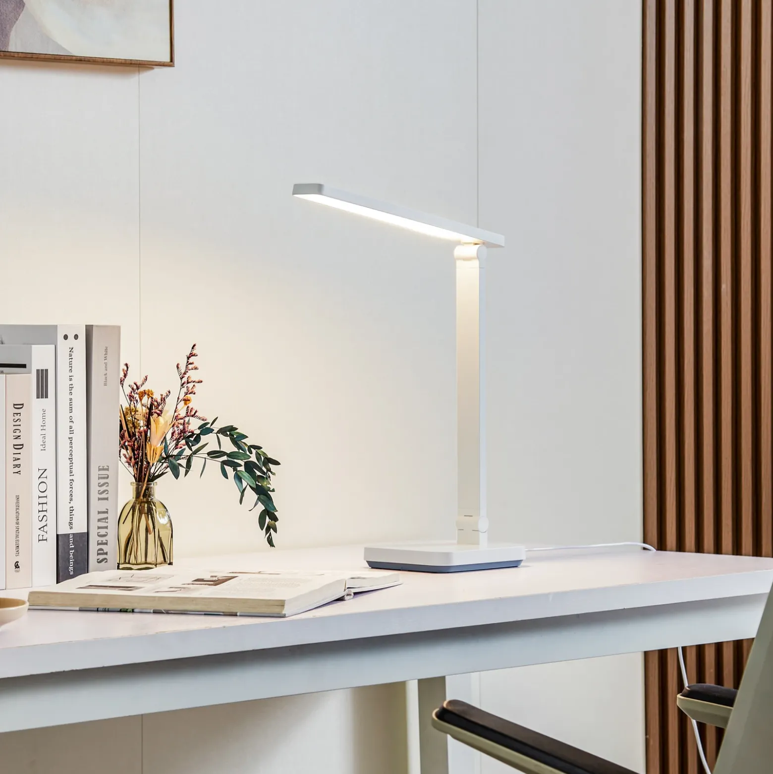 Lindby lámpara de mesa LED Rylas, blanca, USB, CCT