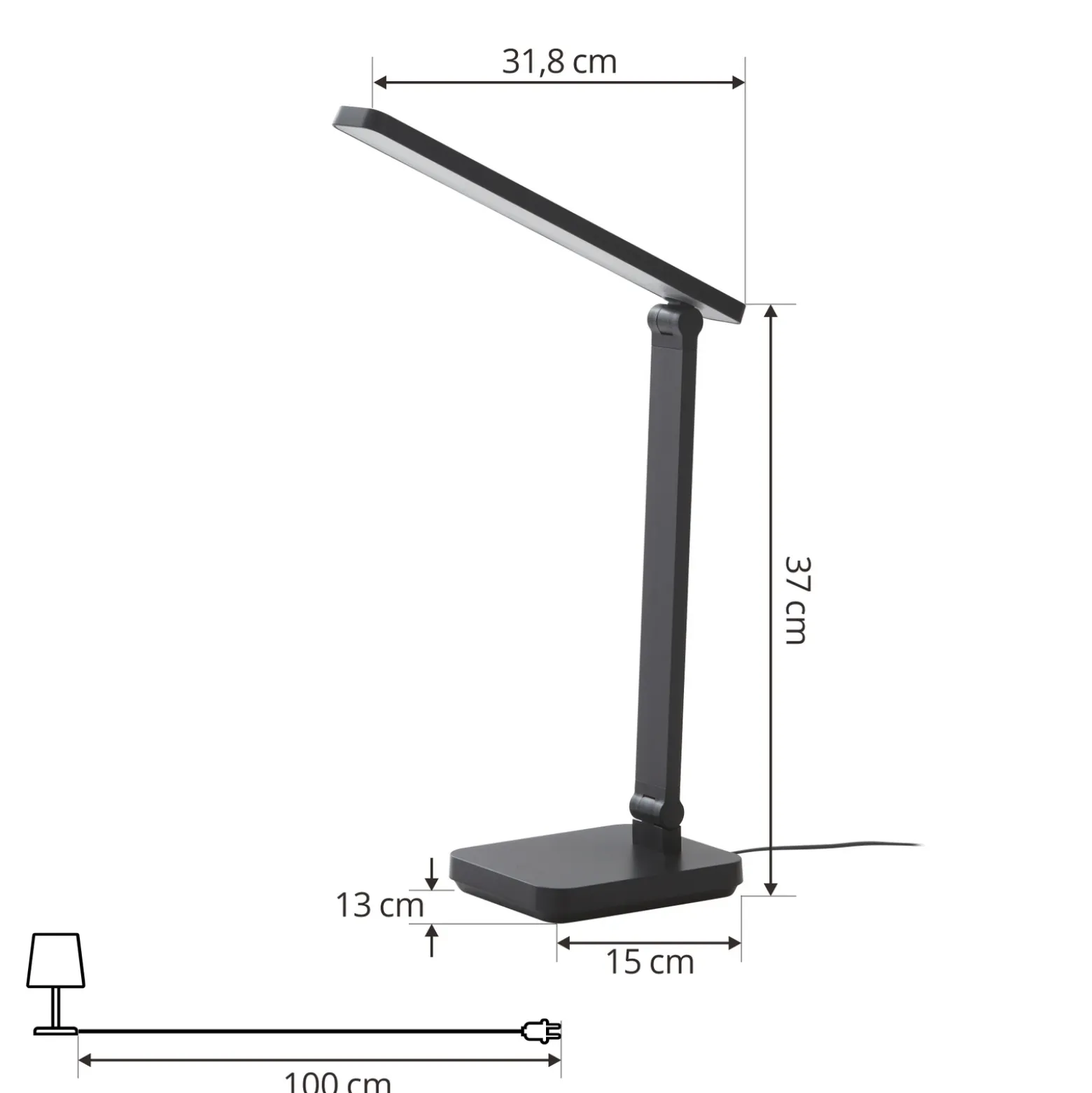 Lindby lámpara de mesa LED Rylas, negra, USB, CCT