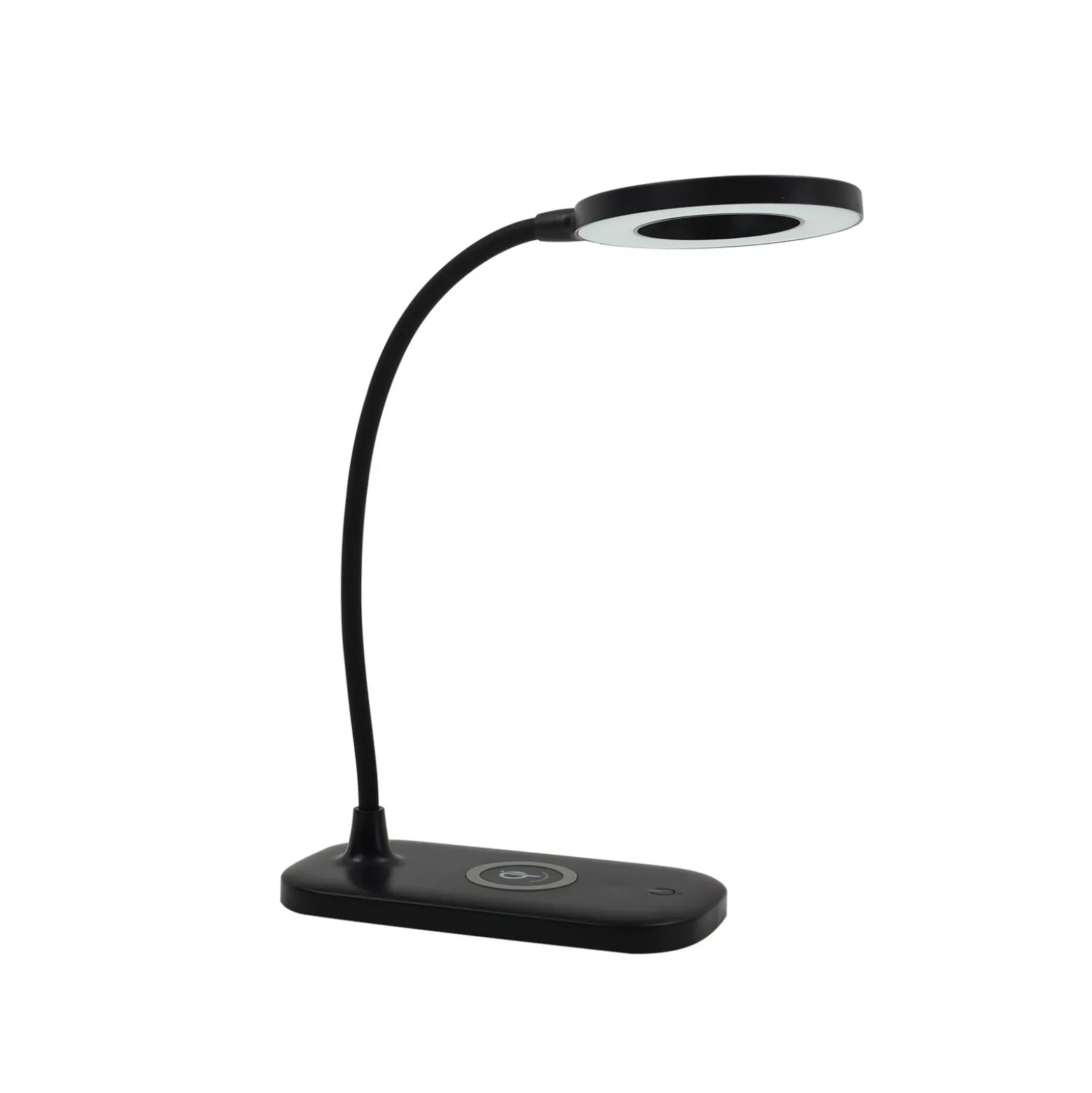 Lindby Lámpara de mesa LED Siona negra CCT atenuable Estación de carga