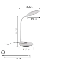 Lindby Lámpara de mesa LED Valtaria, blanca, CCT, atenuable