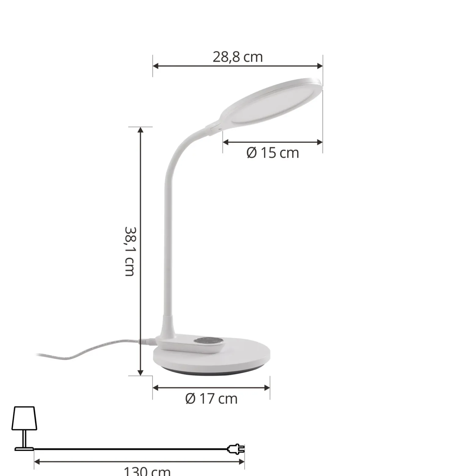Lindby Lámpara de mesa LED Valtaria, blanca, CCT, atenuable