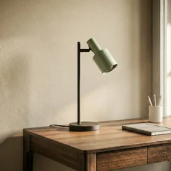 Lindby lámpara de mesa Ovelia, verde/negro, metal, E27