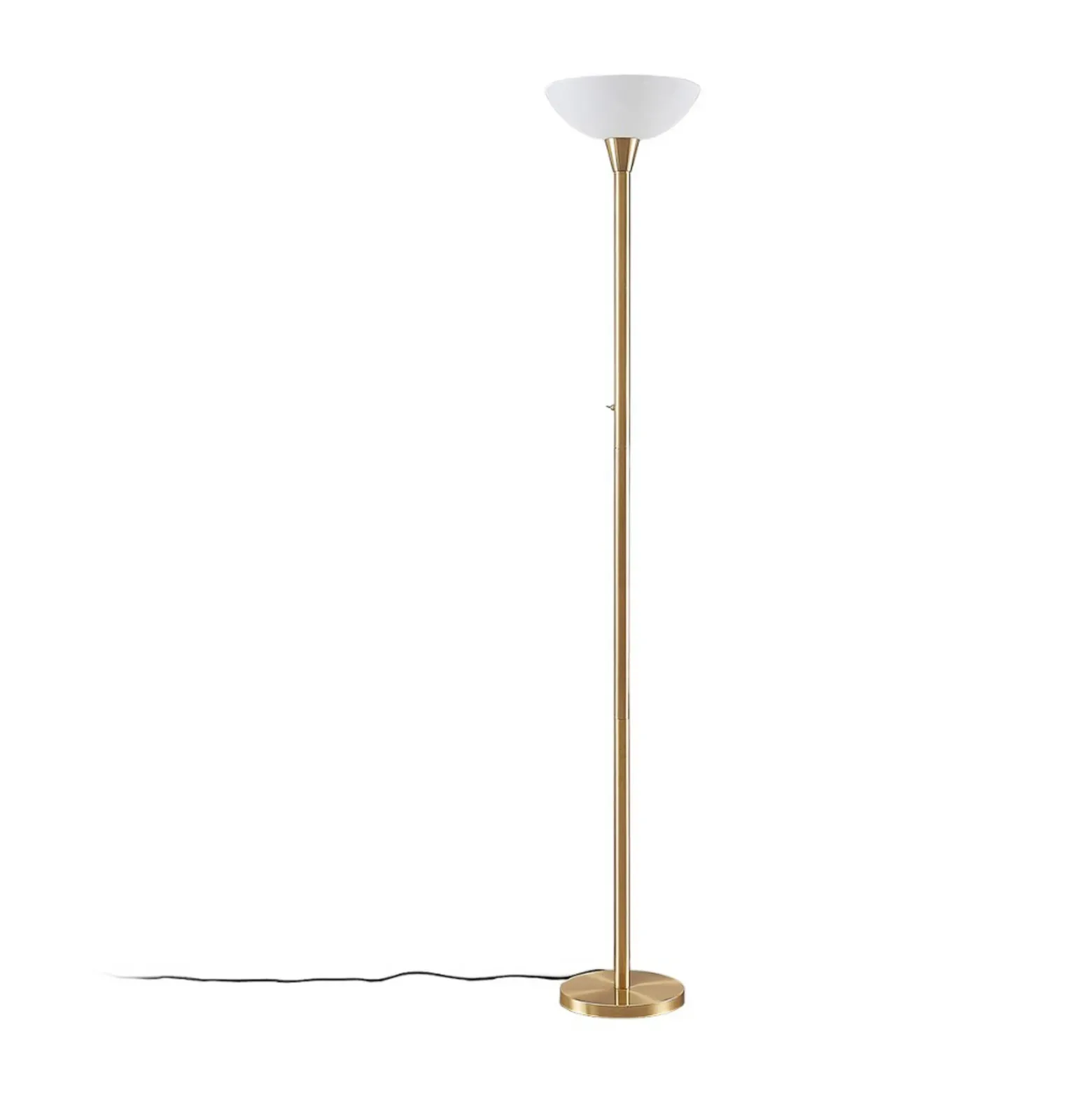 Lindby lámpara de pie Ignacia, color latón, cristal, 180 cm, E27