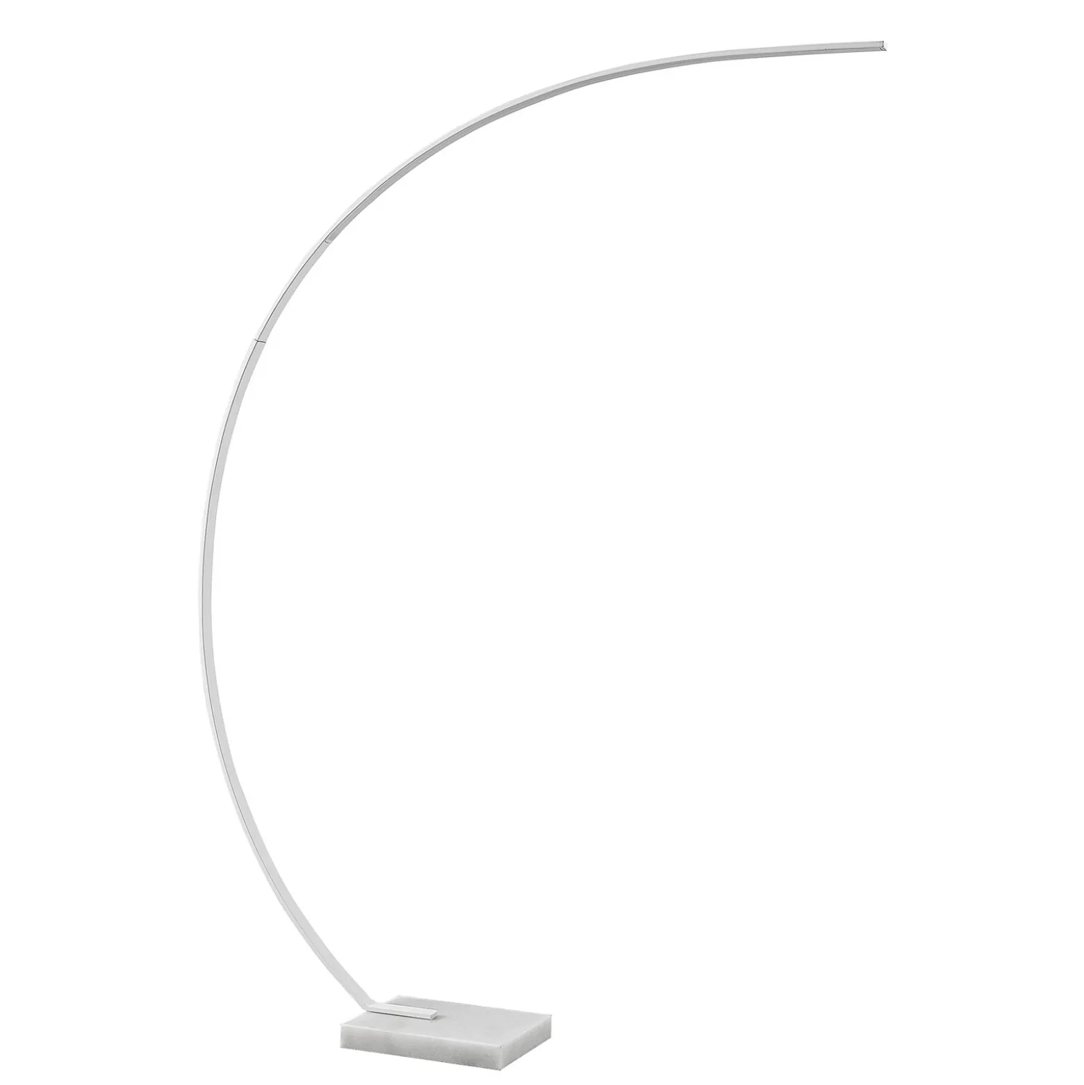 Lindby Lámpara de pie LED arqueada Kendra, blanca, aluminio, altura 180cm