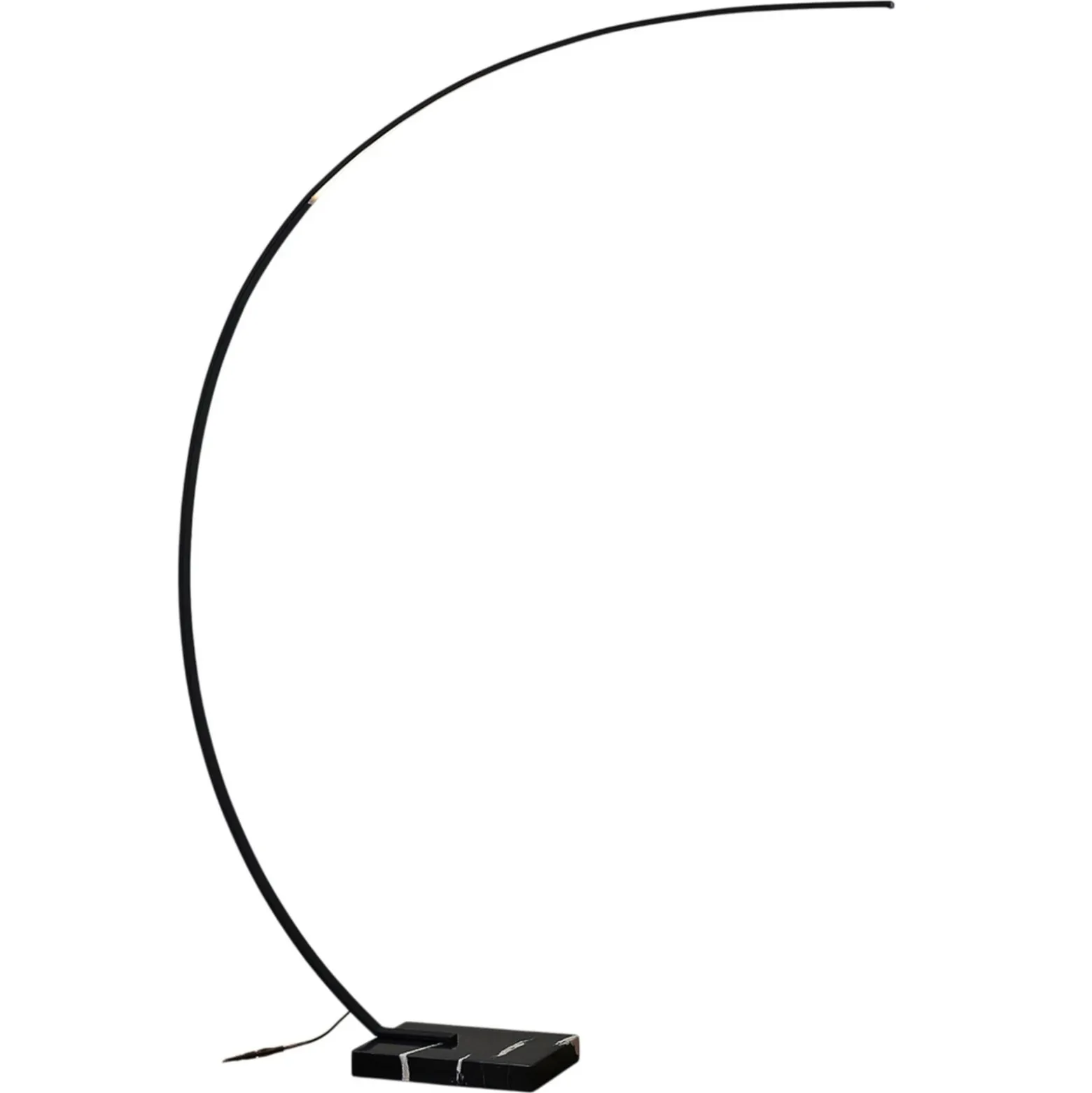 Lindby Lámpara de pie LED arqueada Kendra, negra, aluminio, altura 180cm