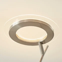 Lindby lámpara de pie LED Darion, gris, metal, atenuable, 180cm