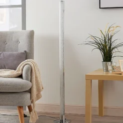 Lindby Lámpara de pie LED Hadis, RGB, control remoto, blanco, 120 cm