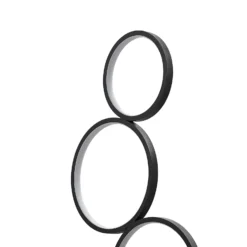 Lindby lámpara de pie LED Jacek, negra, metal, 110 cm, anillos
