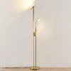 Lindby Lámpara de pie LED Seppa, redonda, latón, metal, 180 cm