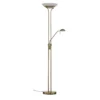 Lindby lámpara de pie LED Yveta, latón, metal, atenuable, 183cm
