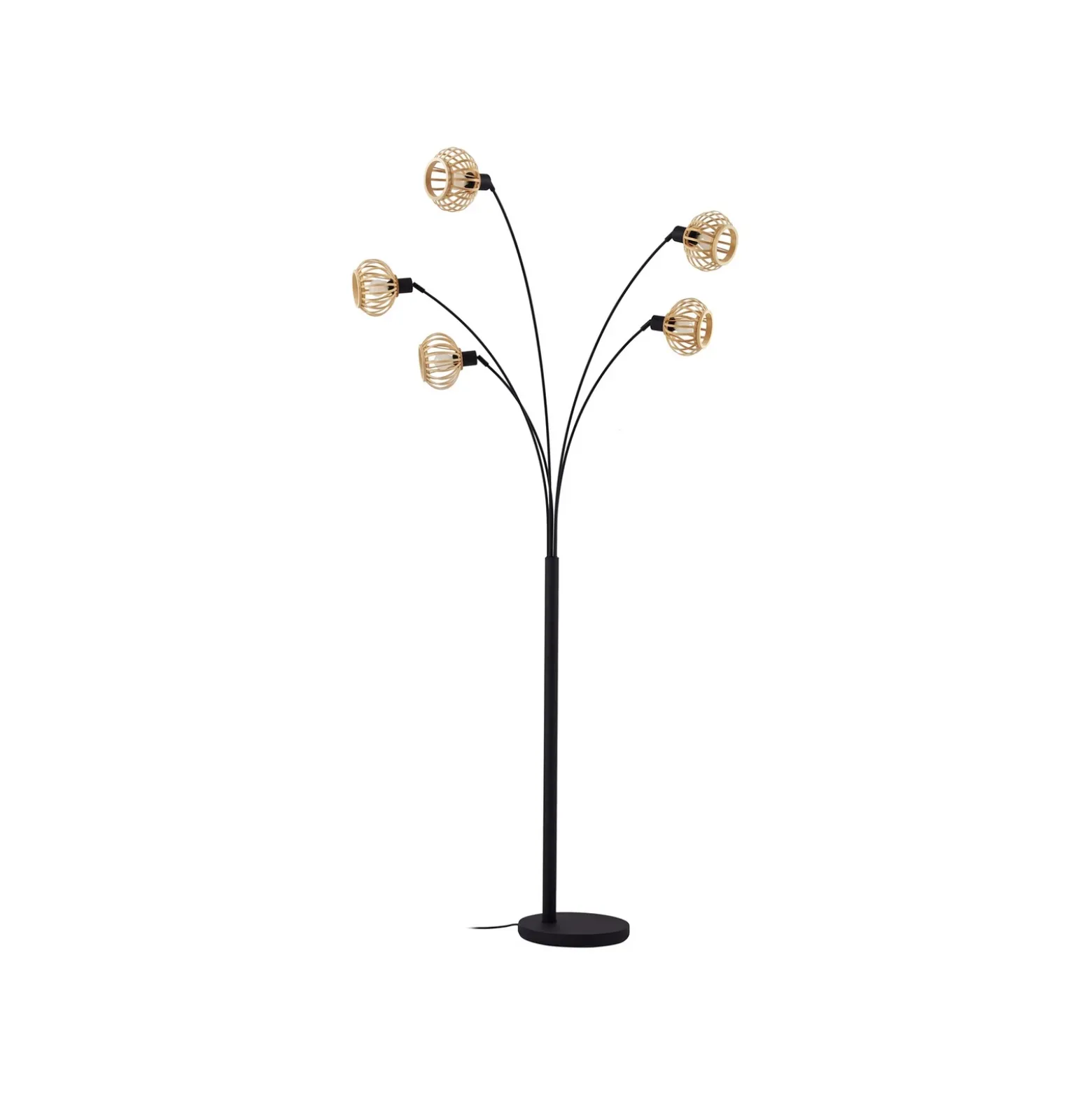 Lindby lámpara de pie Lielle, bambú natural, 5 luces, 190 cm