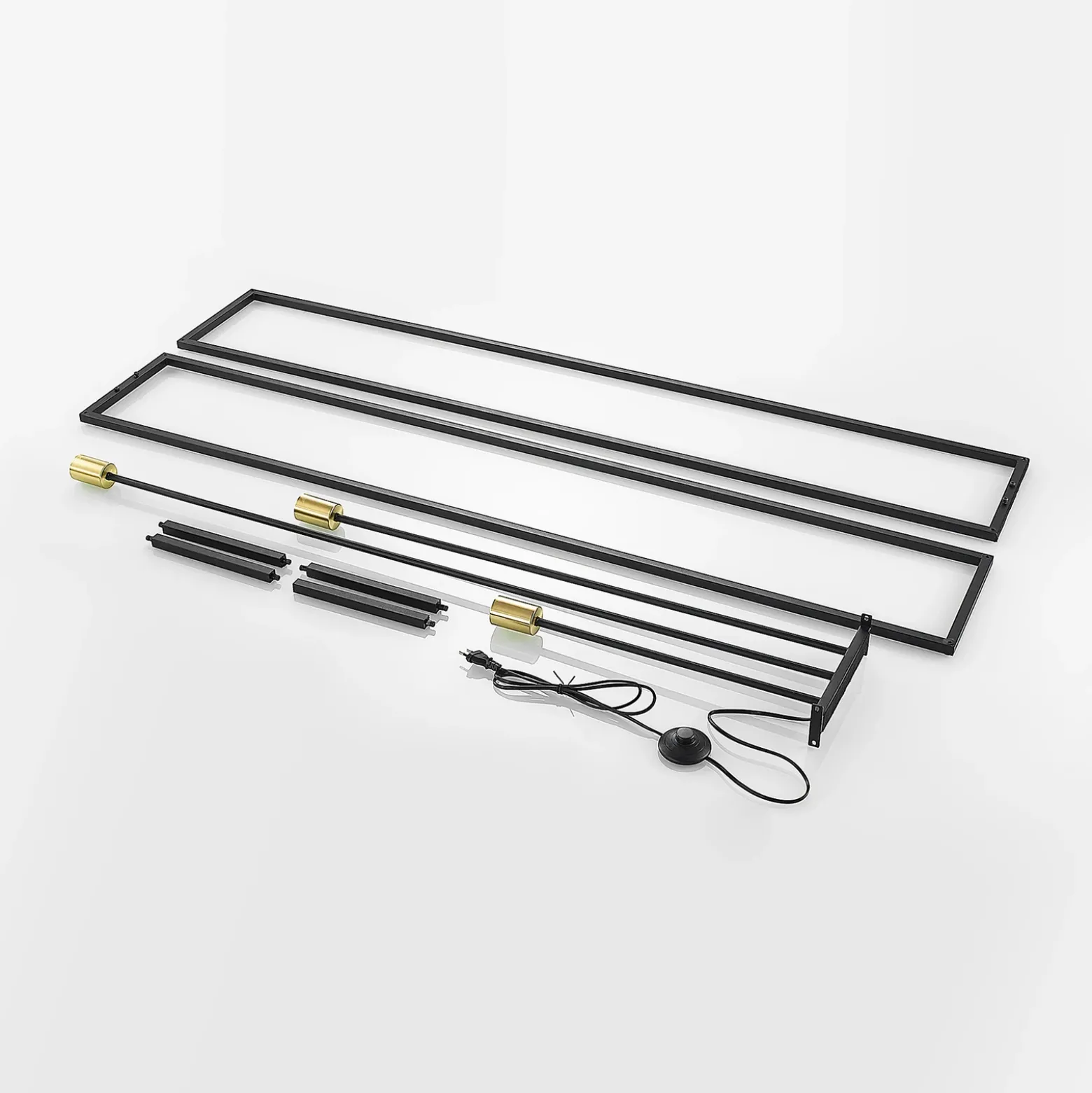 Lindby lámpara de pie Tiliane, negra, metal, 3 luces, 153cm