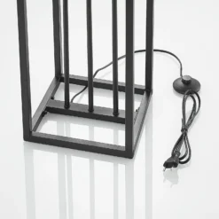 Lindby lámpara de pie Tiliane, negra, metal, 3 luces, 153cm