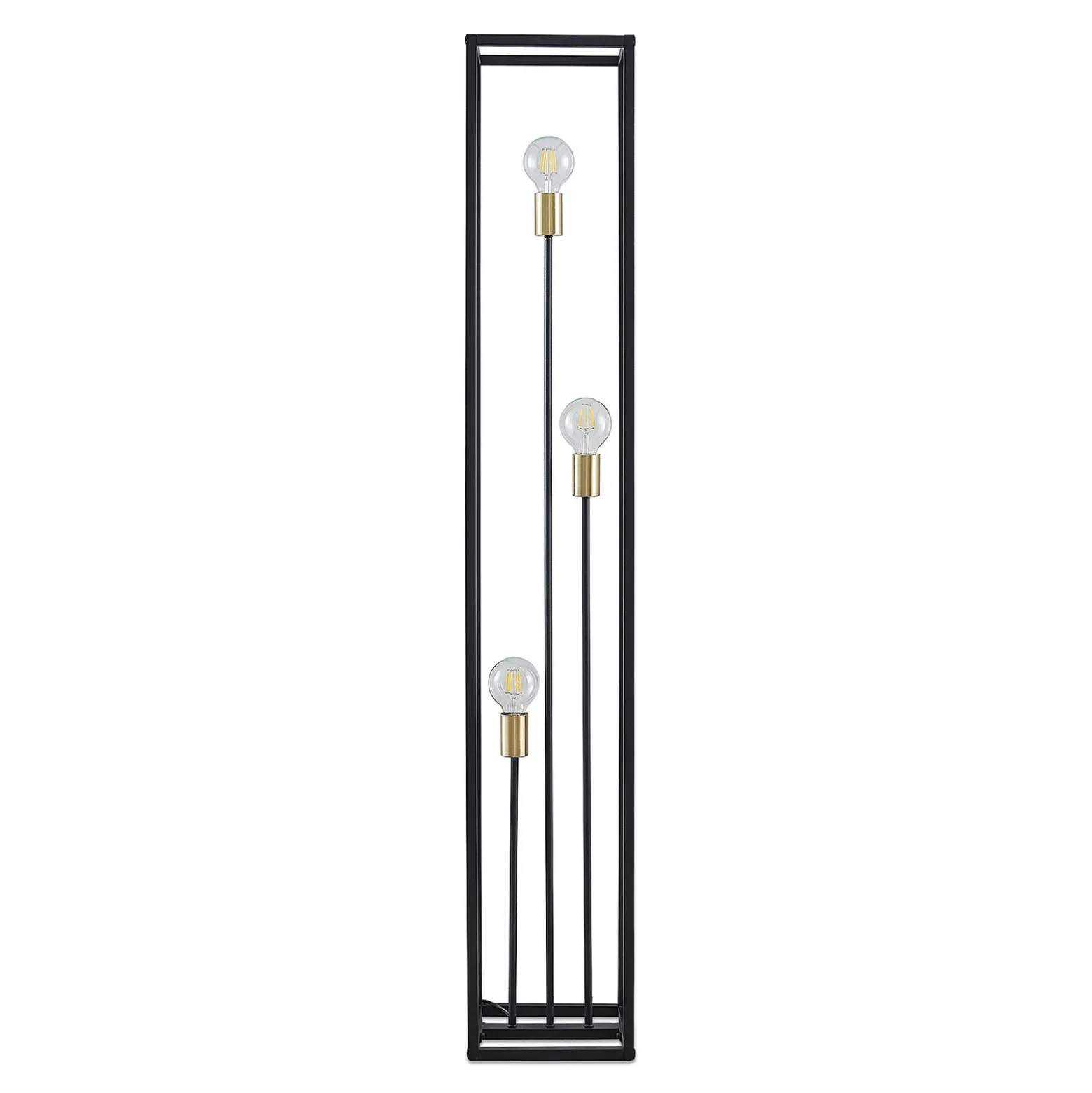 Lindby lámpara de pie Tiliane, negra, metal, 3 luces, 153cm