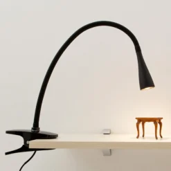 Lindby lámpara de pinza LED Baris, altura 44 cm, negra, 3000K