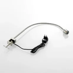 Lindby lámpara de pinza LED Hanilo, altura 80 cm, níquel, metal