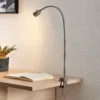 Lindby lámpara de pinza LED Hanilo, altura 80 cm, níquel, metal