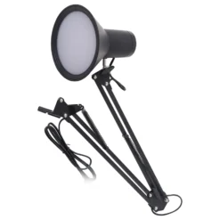 Lindby lámpara de pinza LED Undra, negra, metal, regulable