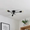 Lindby Lámpara de techo Cerros, 3 luces, negro, metal