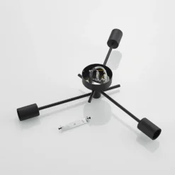 Lindby Lámpara de techo Cerros, 3 luces, negro, metal