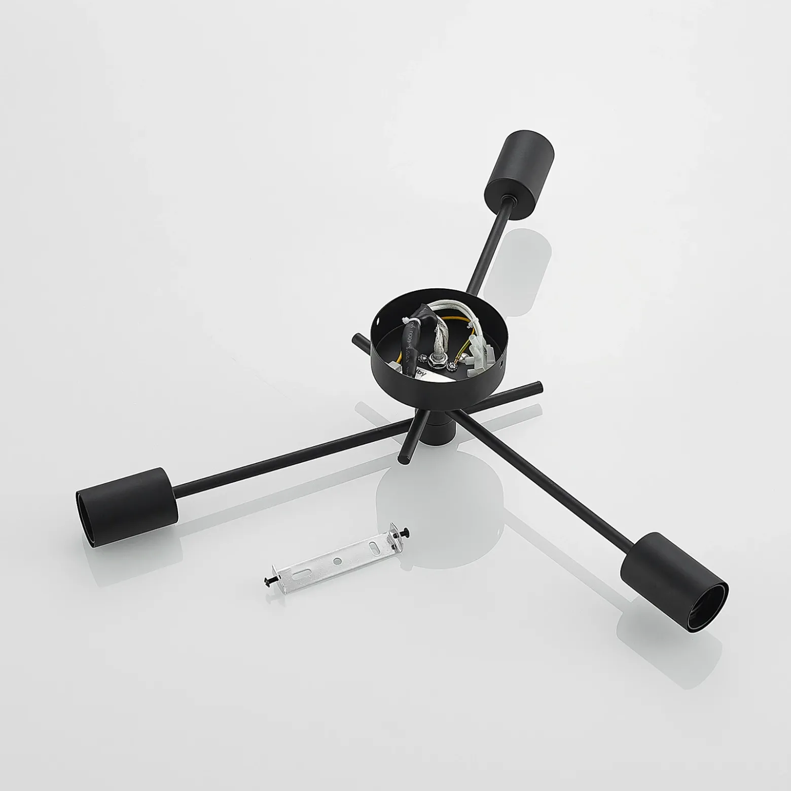 Lindby Lámpara de techo Cerros, 3 luces, negro, metal