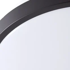 Lindby Lámpara de techo LED Medon Ø 29 cm plástico negro IP44