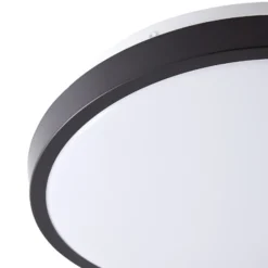 Lindby Lámpara de techo LED Medon Ø 29 cm plástico negro IP44