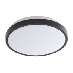 Lindby Lámpara de techo LED Medon Ø 29 cm plástico negro IP44