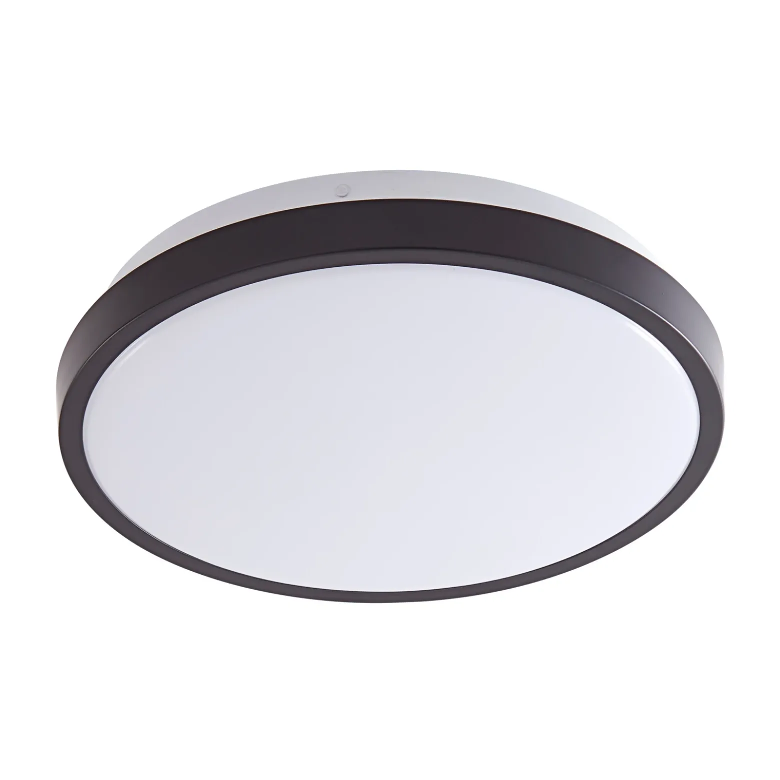 Lindby Lámpara de techo LED Medon Ø 29 cm plástico negro IP44